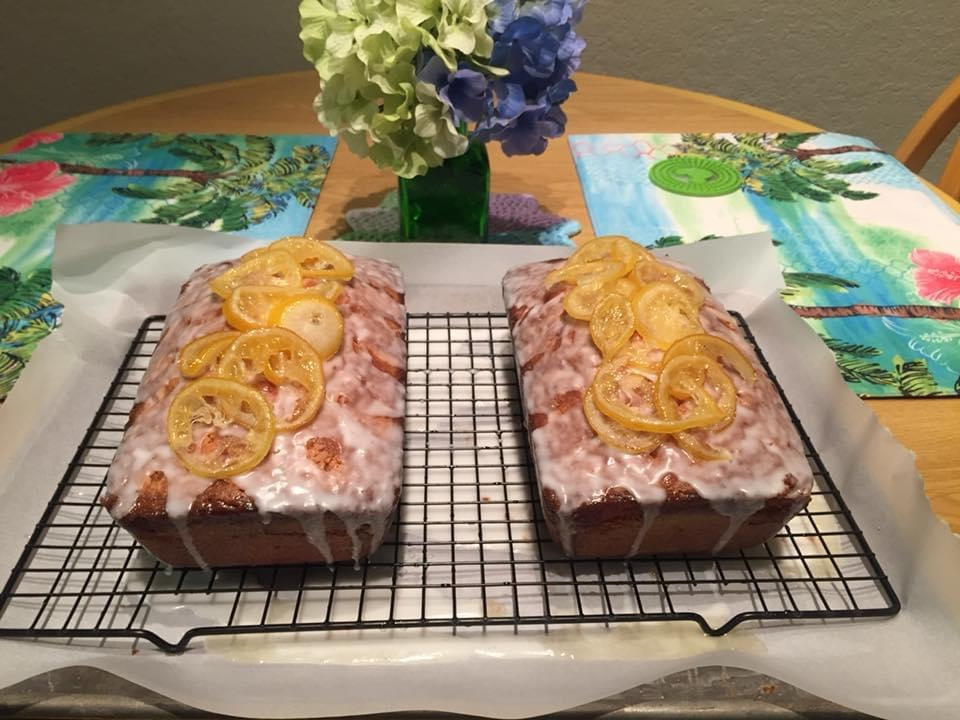 Jennael's Bake Shop: Lemon pound cake with lemon glaze and candied lemons on top!